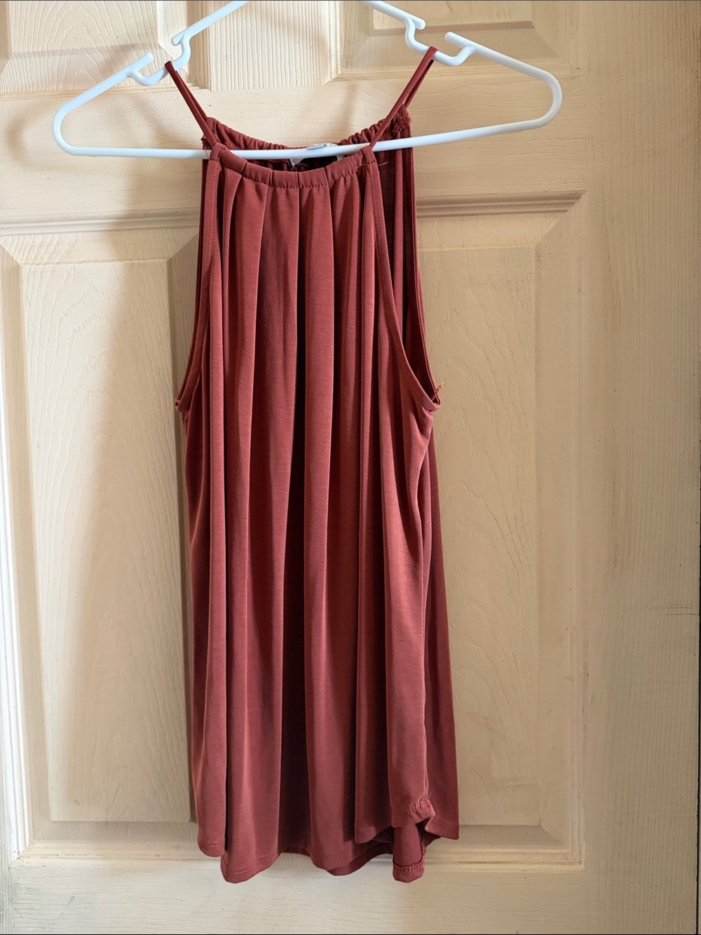 Green Envelope Rust-Colored Halter Tank